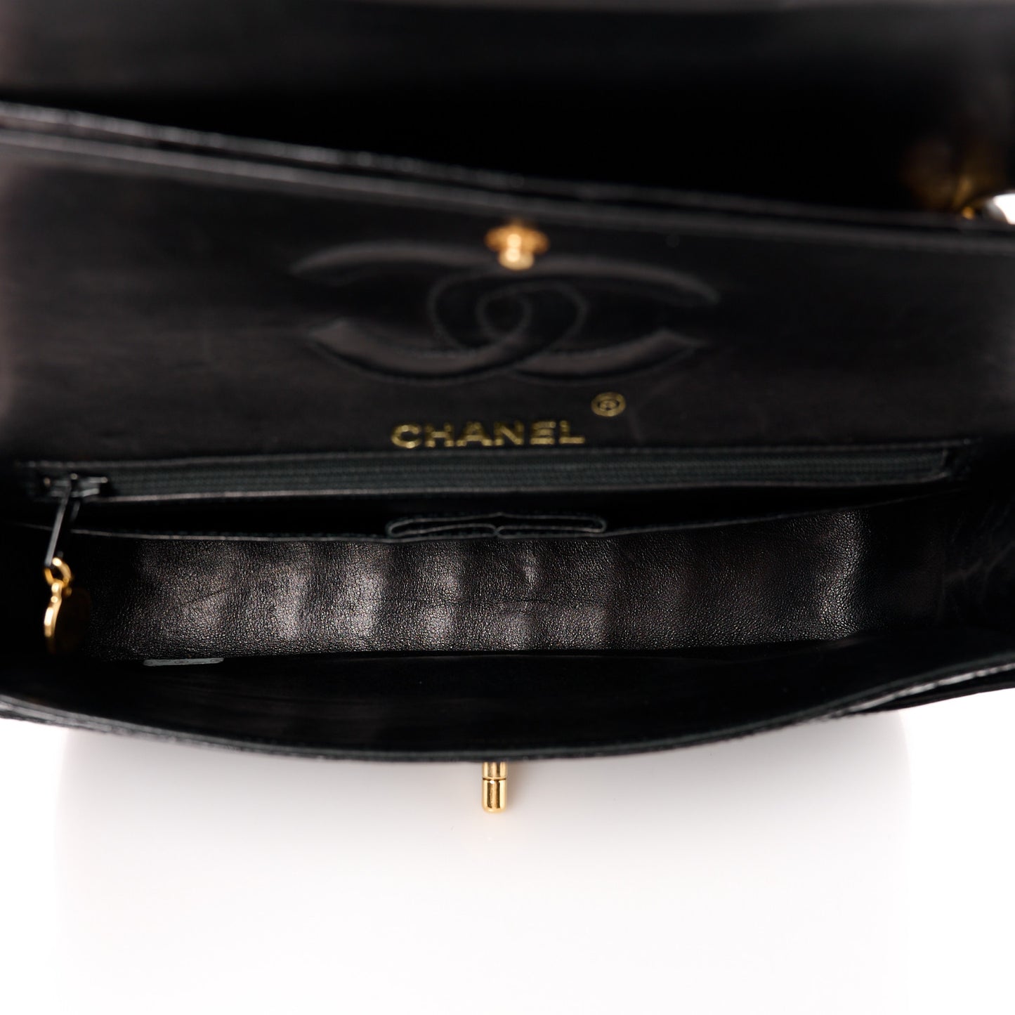 Alligator Small Double Flap Black