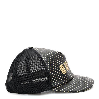 Gucci X SEGA Calfskin GUCCY Stars Baseball Hat L Black Gold 5 of 7