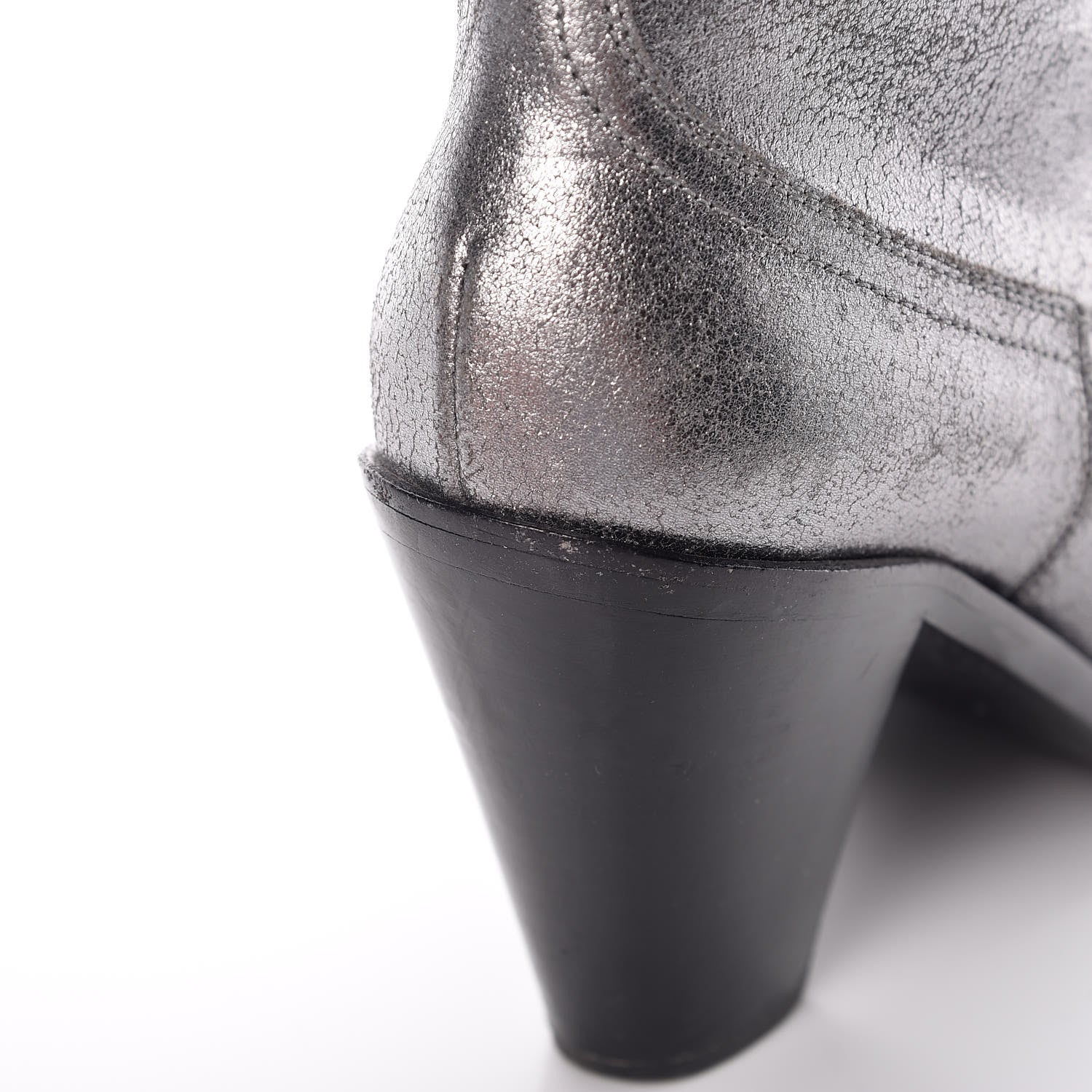 Saint Laurent Metallic Suede Curtis Ankle Boots 39 Dark Silver 22 of 22