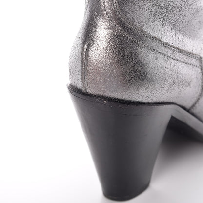 Saint Laurent Metallic Suede Curtis Ankle Boots 39 Dark Silver 22 of 22