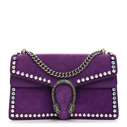 Gucci Suede Crystal Small Dionysus Shoulder Bag Bright Purple 1 of 10
