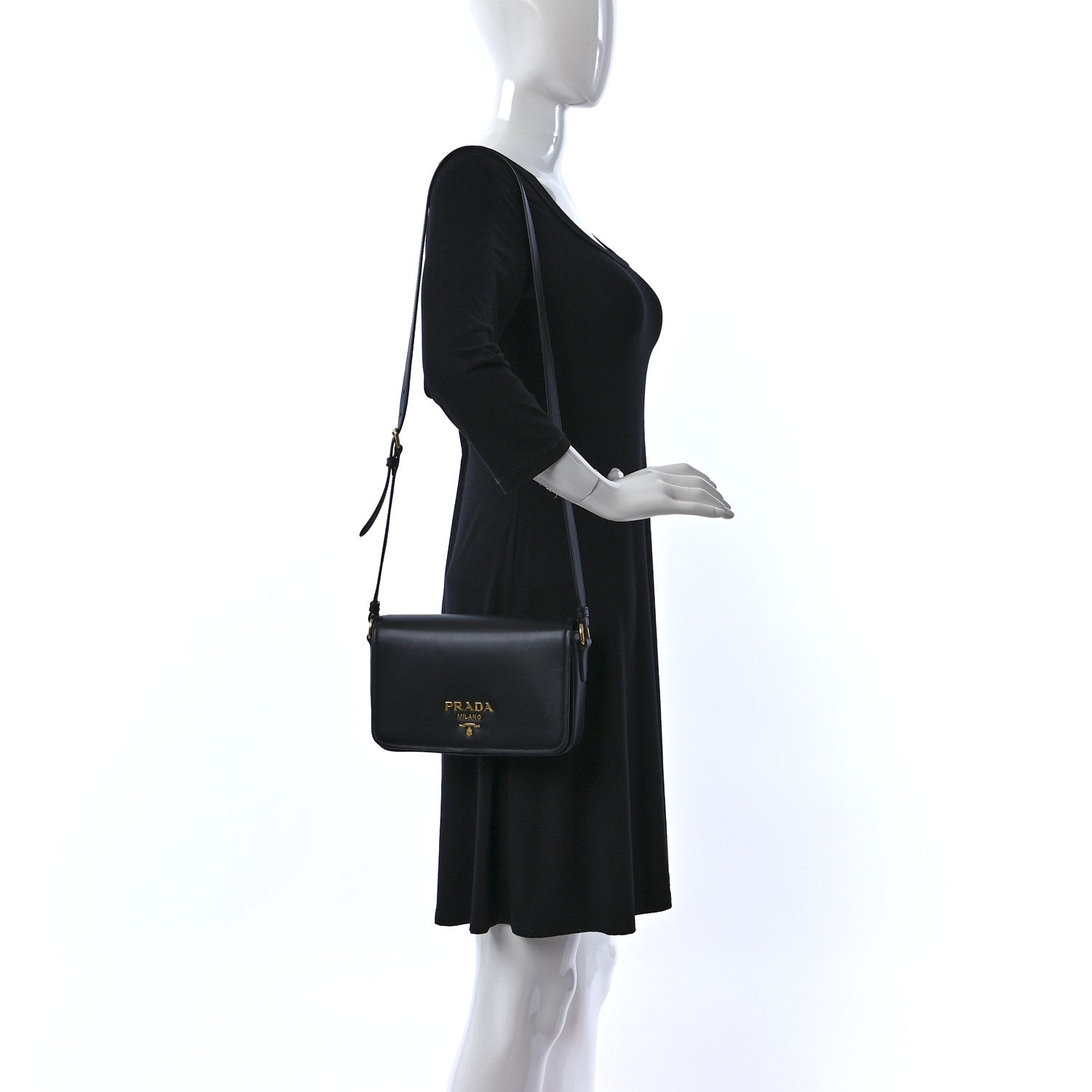 Prada City Calfskin Flap Crossbody Black 2 of 13