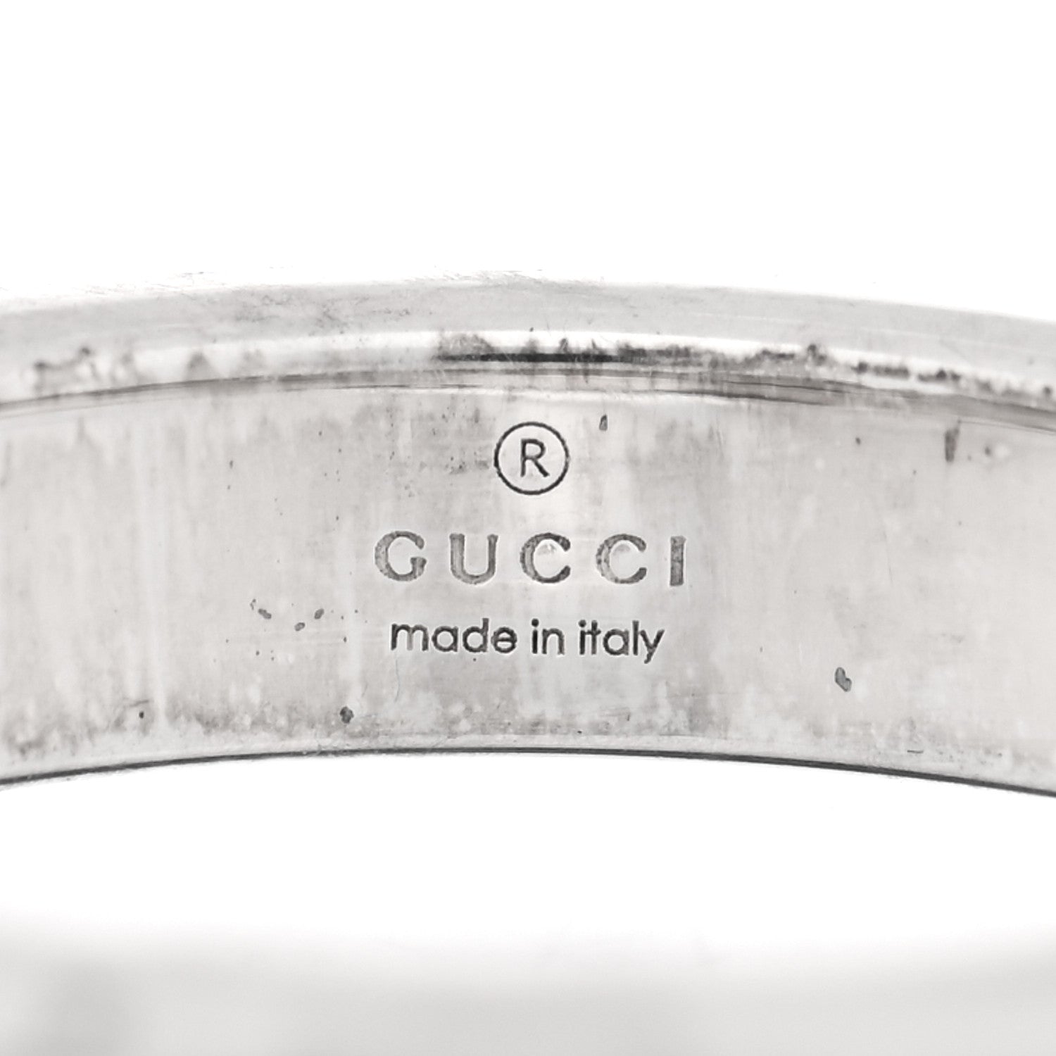 Gucci Sterling Silver 4mm Signature Ring 53 6.5 4 of 4