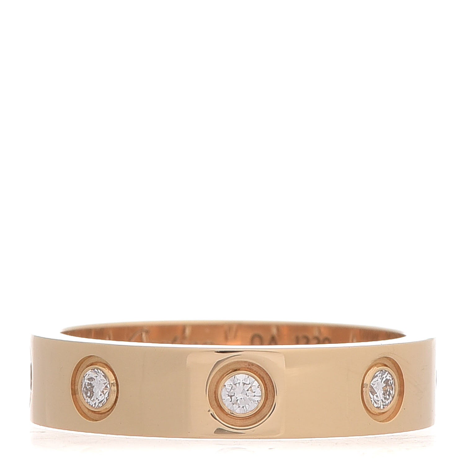 Cartier 18K Yellow Gold 8 Diamond 4mm Band LOVE Ring 48 4.5 1 of 7