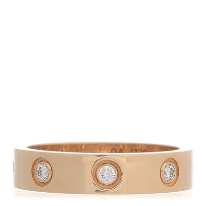 Cartier 18K Yellow Gold 8 Diamond 4mm Band LOVE Ring 48 4.5 1 of 7