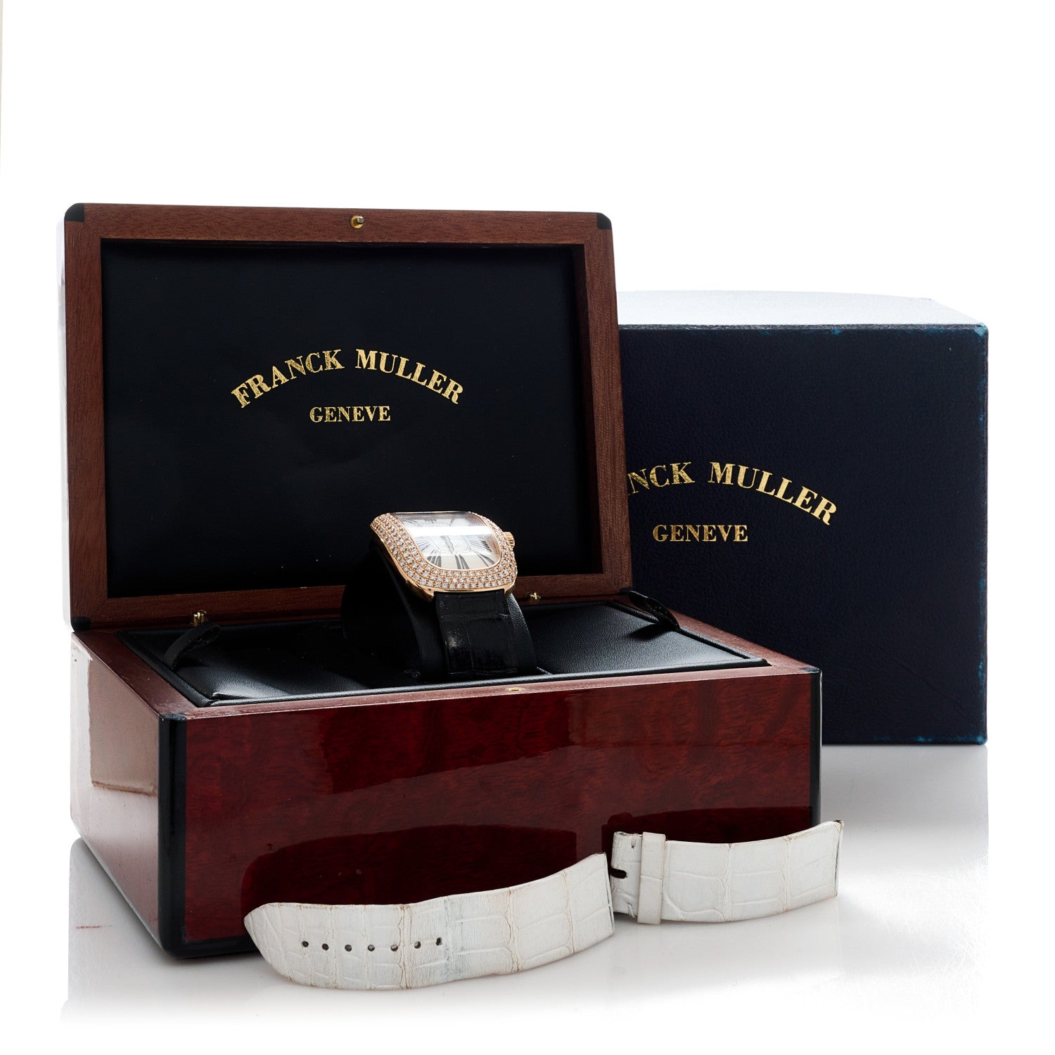 Franck Muller 18K Rose Gold Alligator Diamond Pave Bezel 34mm Quartz Watch 3002MQZRD35N 6 of 6