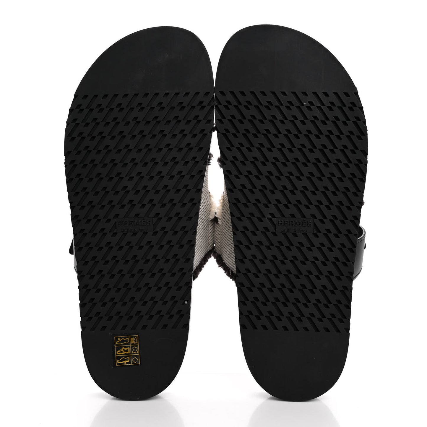 Techno Fringed H Canvas Caflskin Womens Chypre Sandals 41 Prunoir Black