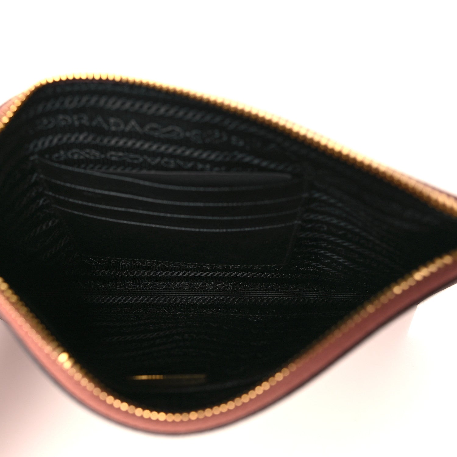 Prada Metallic Saffiano Small Flat Pouch Antico Mordore 5 of 10