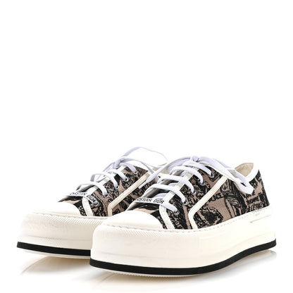 Christian Dior Canvas Embroidered Plan De Paris Womens Walk'N'Dior Low Top Sneakers 38 Beige Black 4 of 8