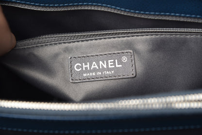 Chanel Caviar Quilted Grand Shopping Tote GST Dark Blue 6 of 10