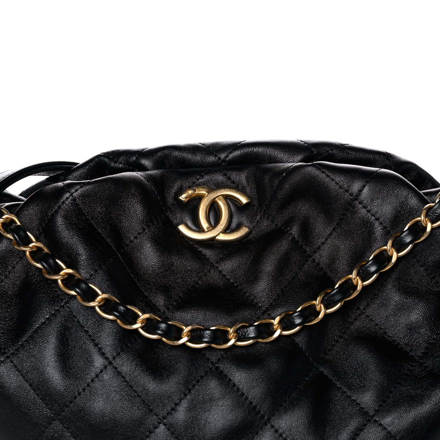 Chanel Calfskin Quilted Coco Shelter Bowling Bag Black 8 of 11