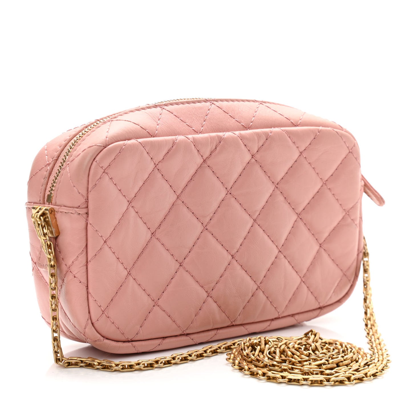 Aged Calfskin Quilted Mini Reissue Camera Case Pink
