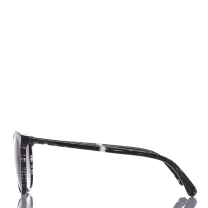 Chanel Acetate Butterfly Pearl Sunglasses 5394-H Glittered Black 2 of 7