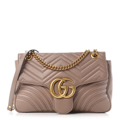 Gucci Calfskin Matelasse Medium GG Marmont Shoulder Bag Porcelain Rose 1 of 10