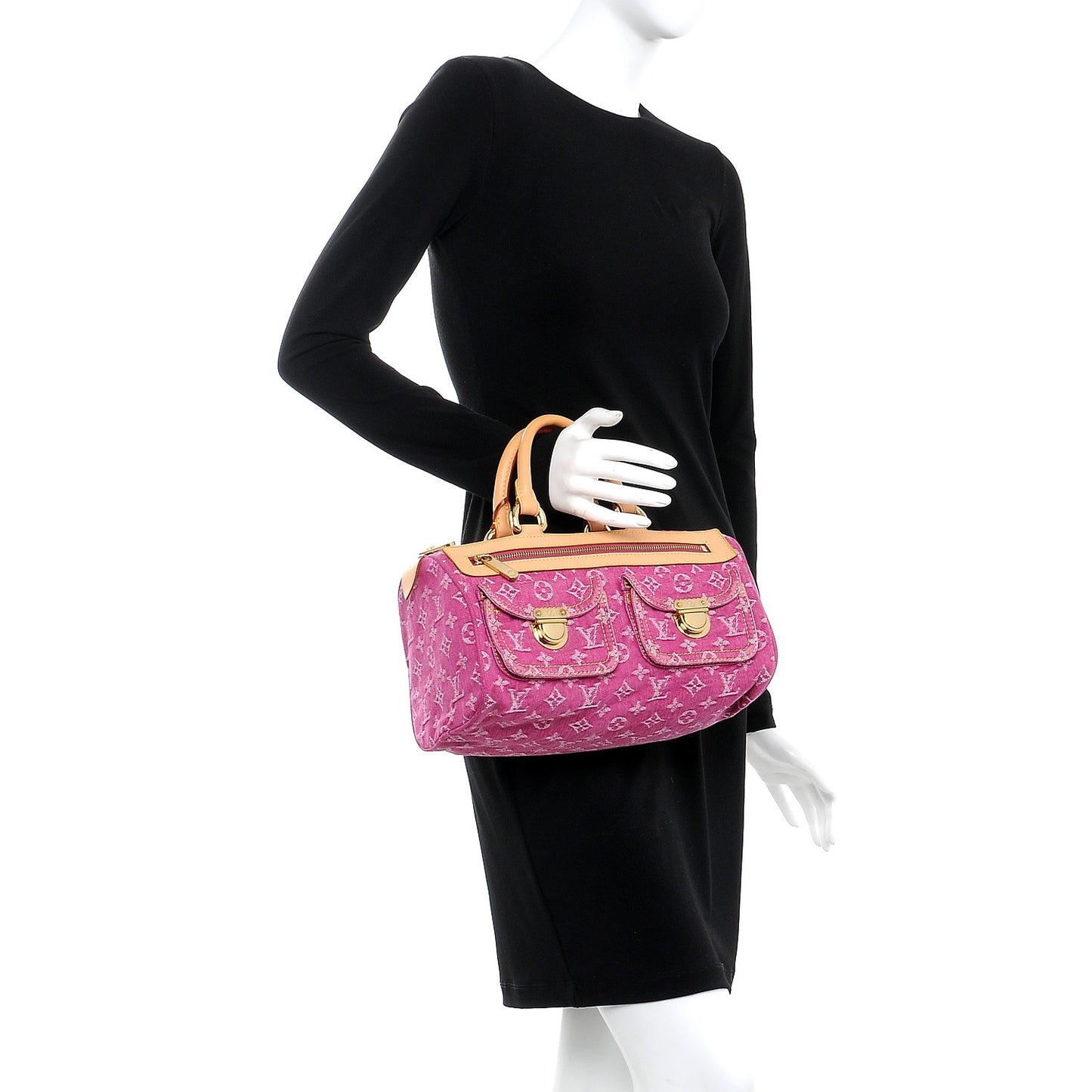 Monogram Denim Neo Speedy Fuchsia