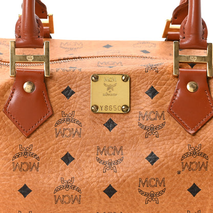 MCM Visetos Essential Boston Bag Cognac 7 of 9