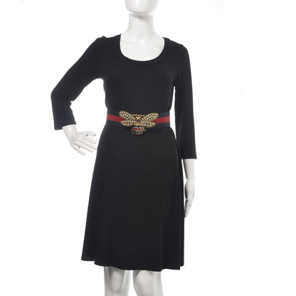 Gucci Web Queen Margaret Bee Belt 80 32 Red Navy 2 of 5