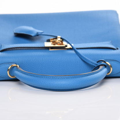 Hermes Togo Kelly Retourne 25 Bleu Zanzibar 25 of 30