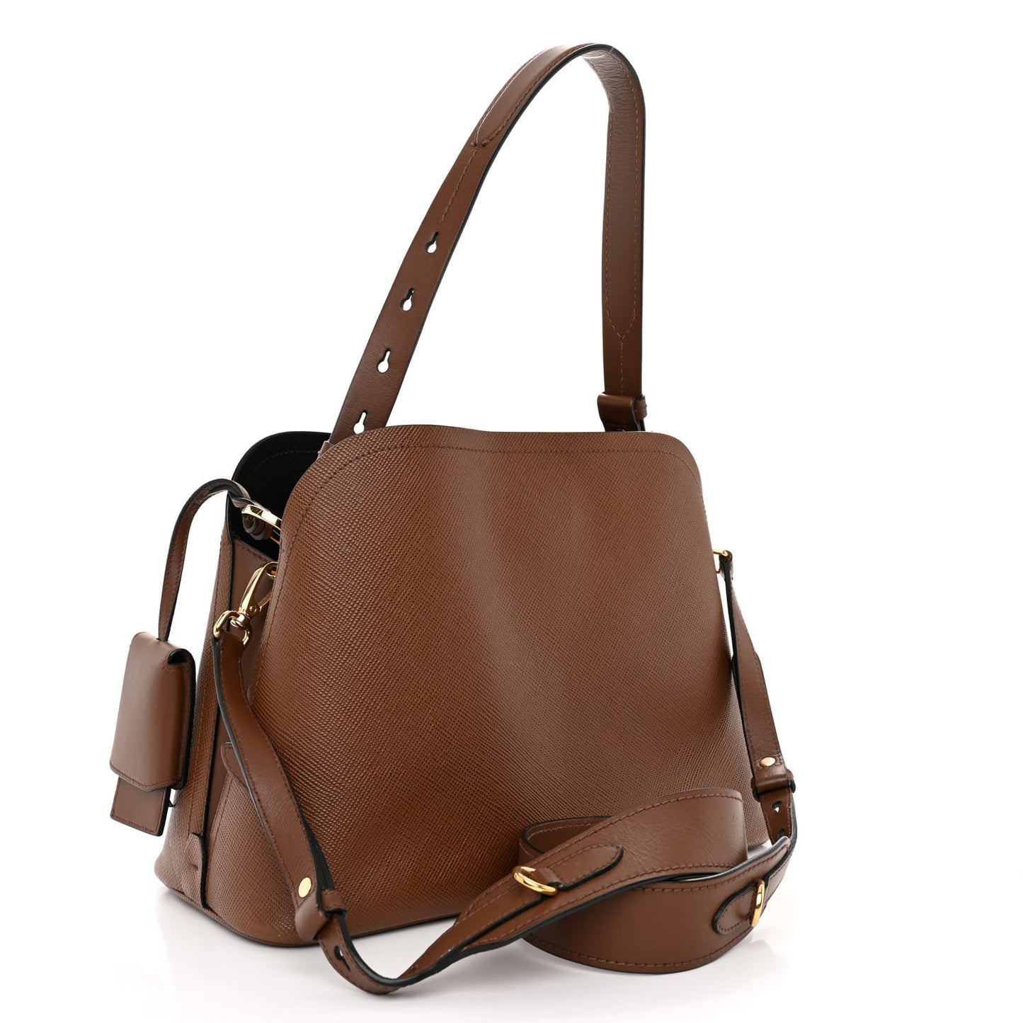 Saffiano Cuir Calfskin Matinee Tote Cognac Black