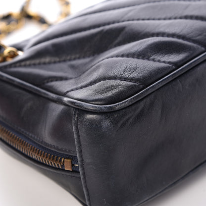 Chanel Lambskin Chevron Quilted Small Camera Case Black 12 of 18