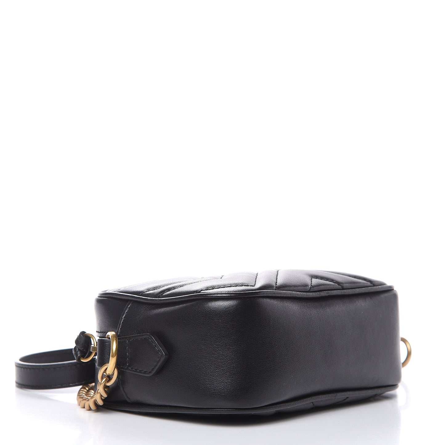 Calfskin Matelasse Mini GG Marmont Chain Shoulder Bag Black