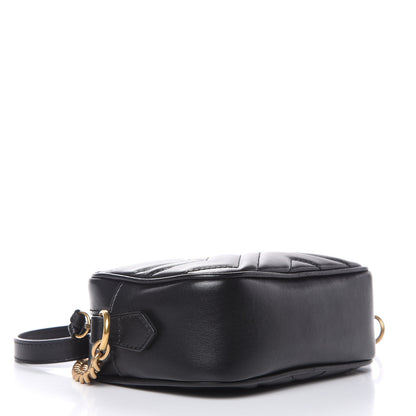 Gucci Calfskin Matelasse Mini GG Marmont Chain Shoulder Bag Black 4 of 11