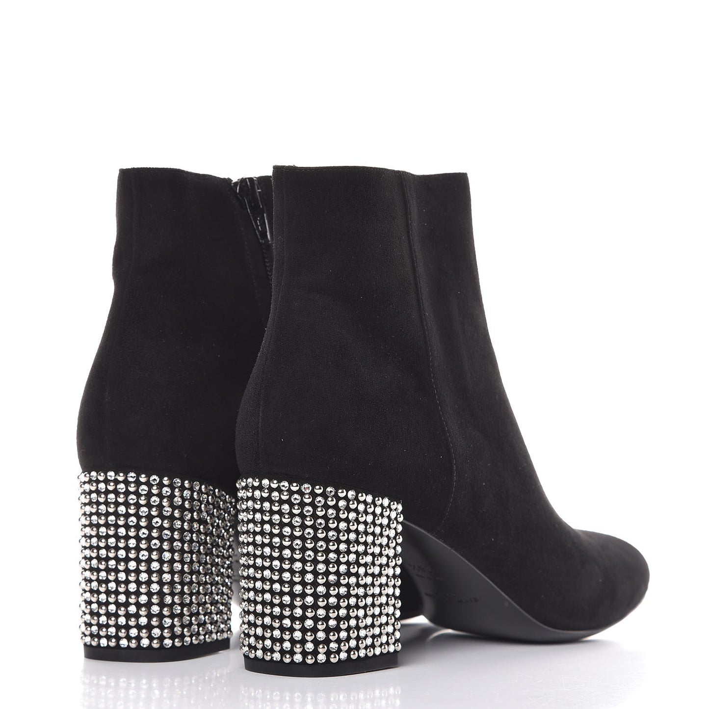 Suede Crystal Studded Babies 70 Ankle Boots 38.5 Black