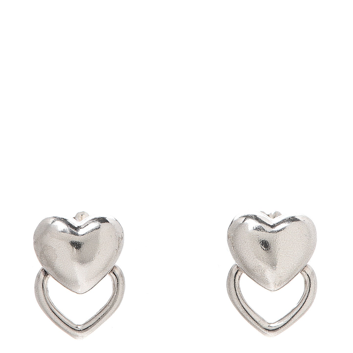 Sterling Silver Double Heart Earrings