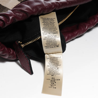 Burberry Calfskin House Check Little Crush Deep Claret 10 of 12