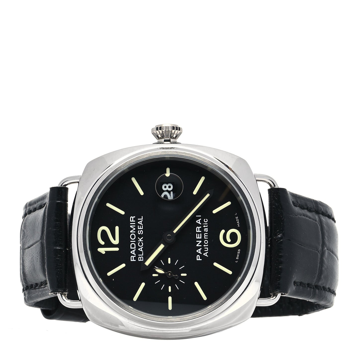 Stainless Steel Alligator 44mm Radiomir Black Seal Logo Automatic Watch Black PAM00287
