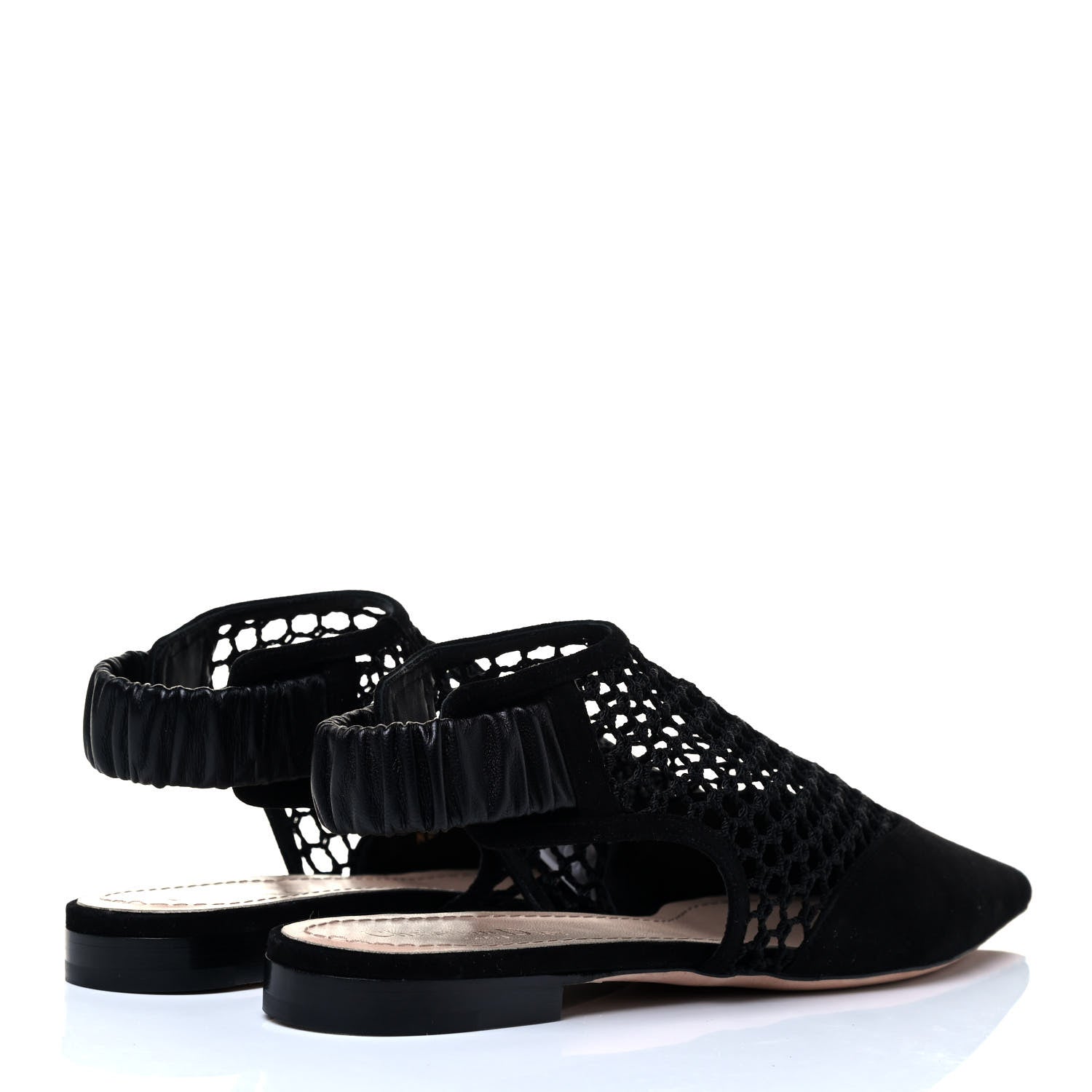 Christian Dior Suede Resille Dior-I Slingback Flats 40 Black 3 of 5