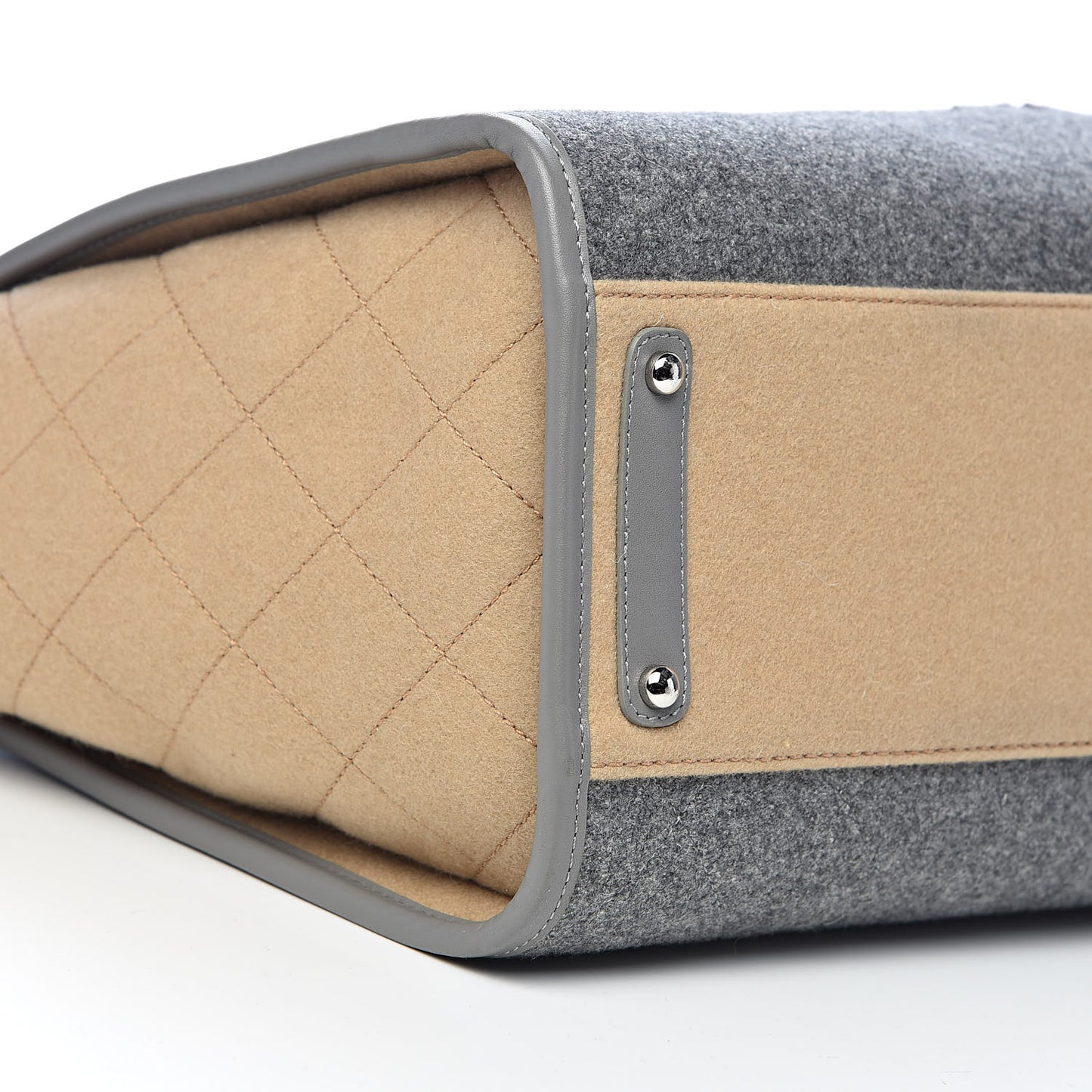 Wool Felt Large Deauville Tote Grey Beige