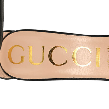 Gucci Nappa Ilse Pleated Bow Sandals 39 Black 8 of 9
