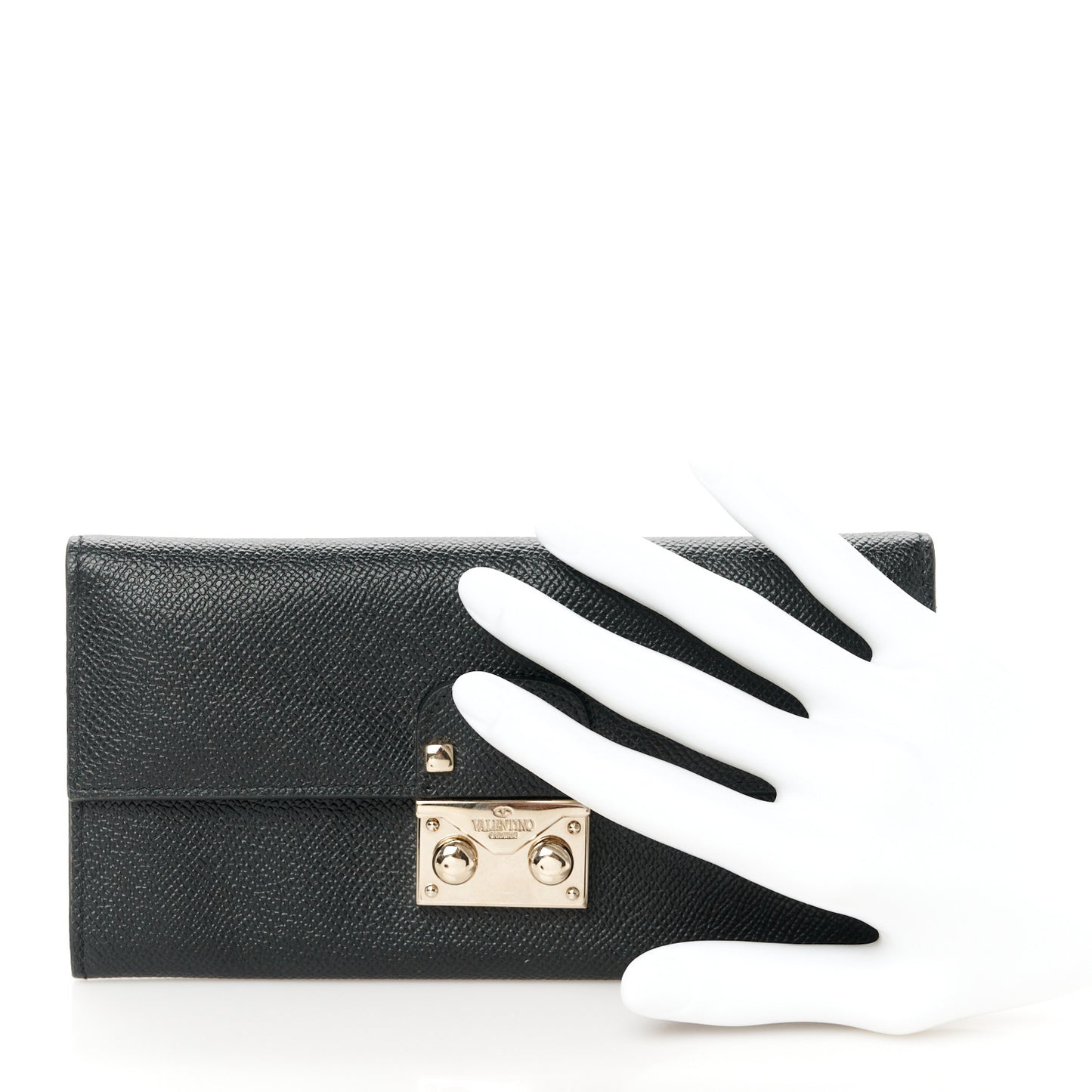 Calfskin Continental Flap Wallet Black