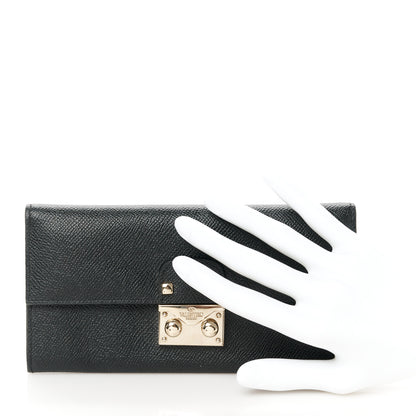 Valentino Garavani Calfskin Continental Flap Wallet Black 2 of 9