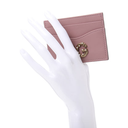 Dolce & Gabbana Vitello Morbido Pearl Logo Card Holder Rosa Polvere 2 of 7