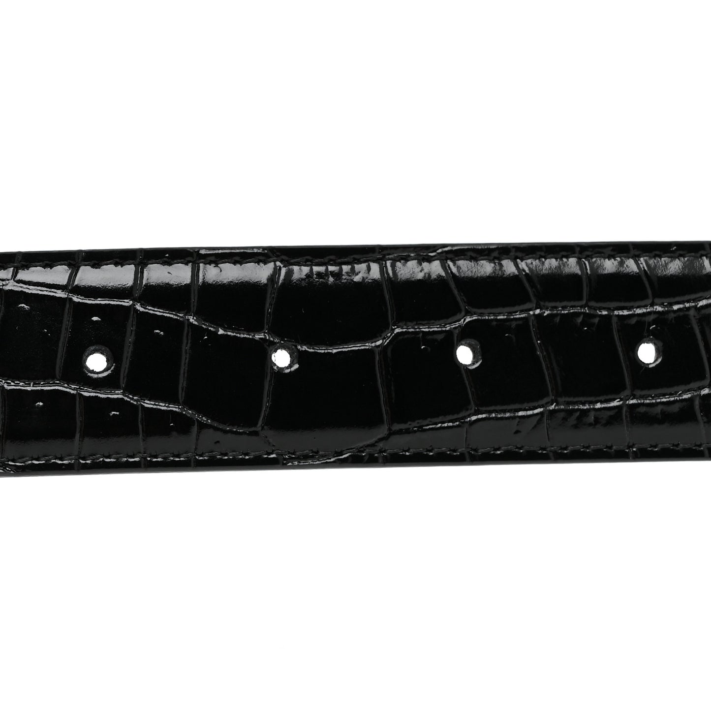 Crocodile Embossed Calfskin Belt 85 34 Black