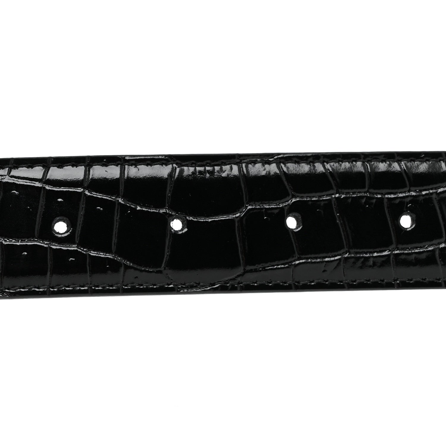 Chanel Crocodile Embossed Calfskin Belt 85 34 Black 5 of 7