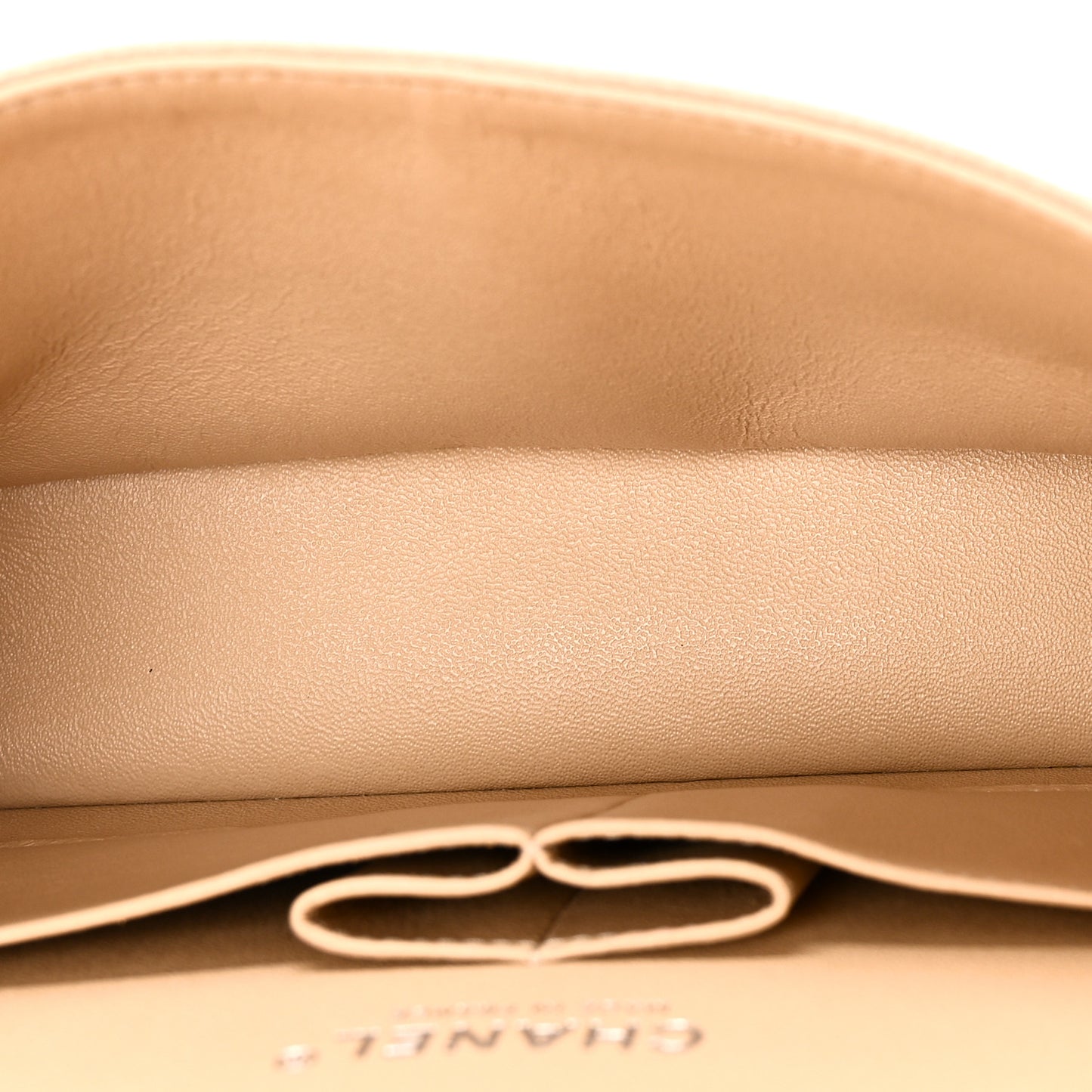 Caviar Quilted Medium Double Flap Beige