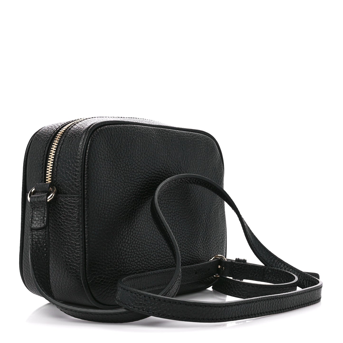 Pebbled Calfskin Small Soho Disco Bag Black