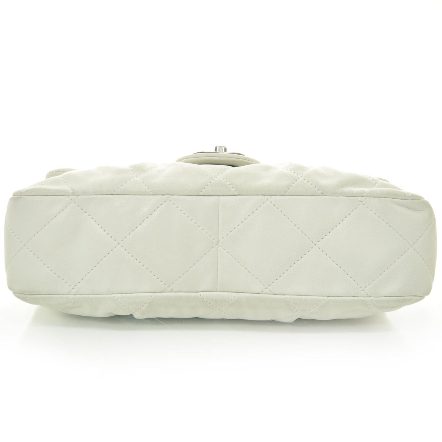 Iridescent Calfskin Chic Quilt Flap White