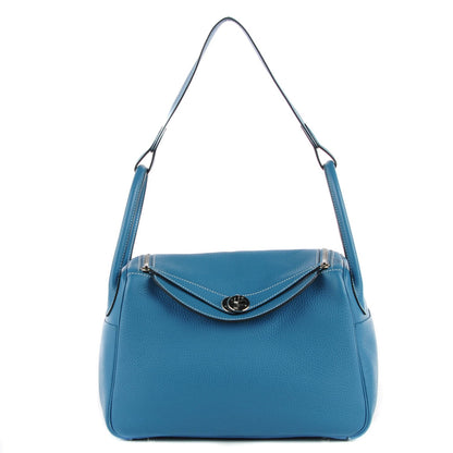 Hermes Taurillon Clemence Lindy 30 Blue Jean 1 of 19