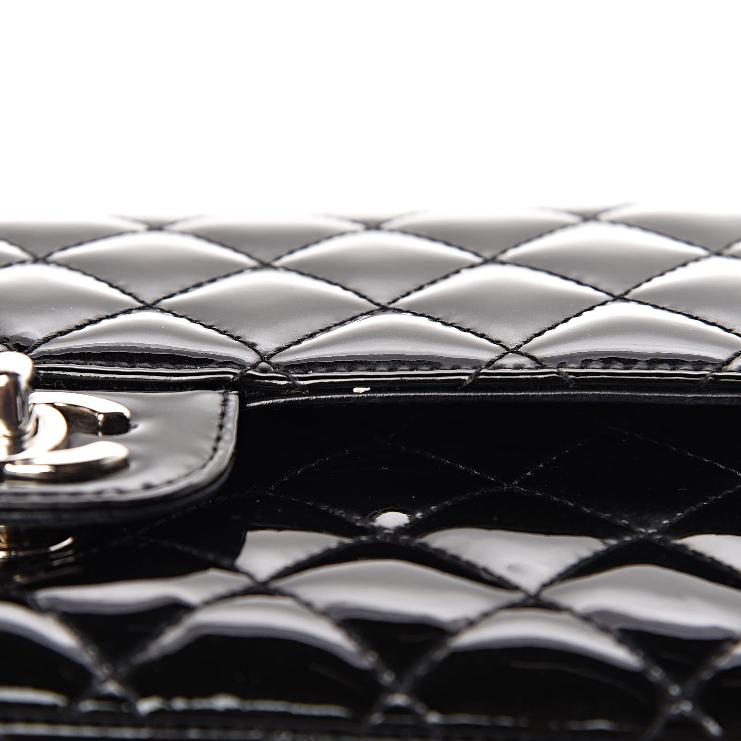 Chanel Patent Quilted Medium Double Flap Black 14 of 17