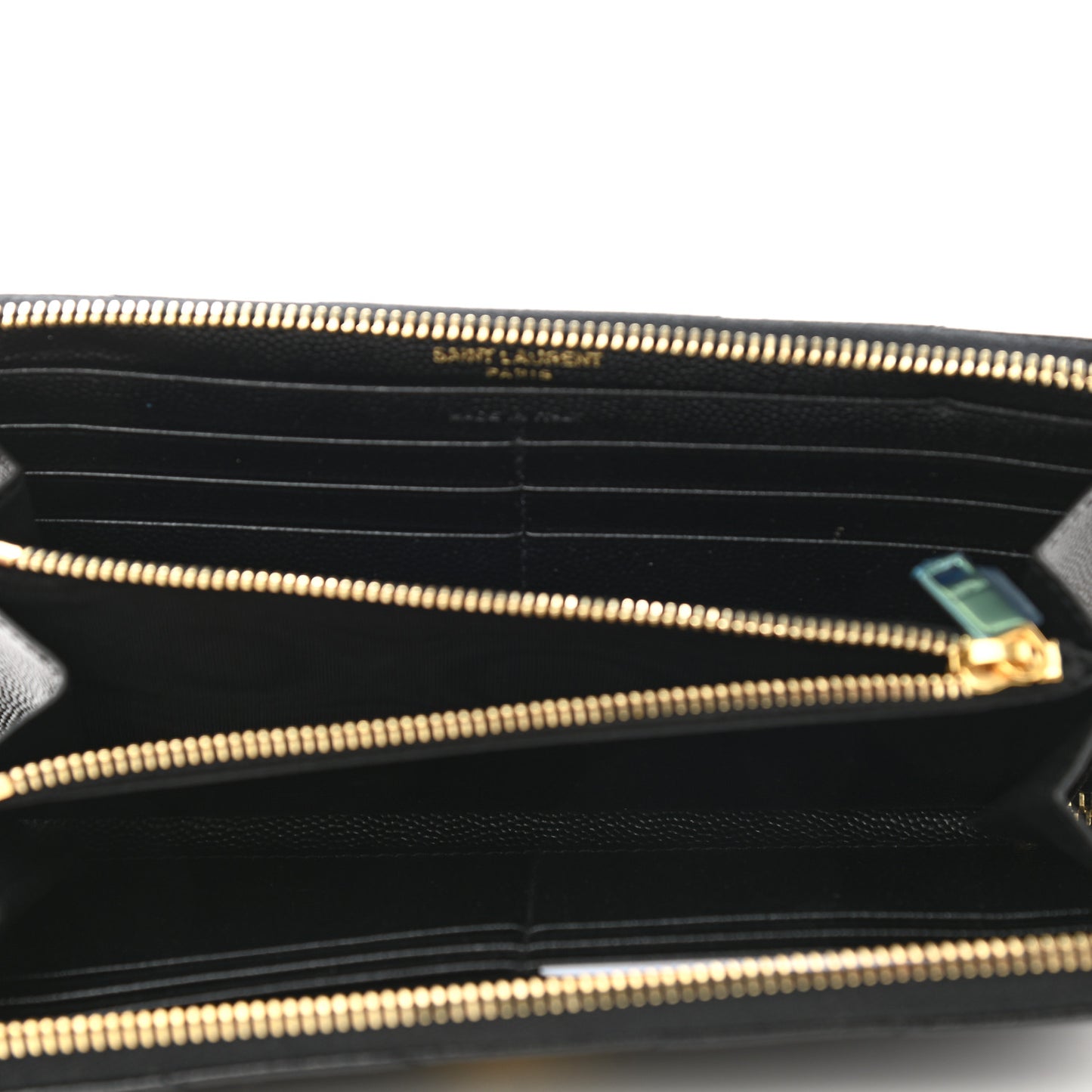 Grain De Poudre Matelasse Chevron Monogram Zip Around Wallet Black