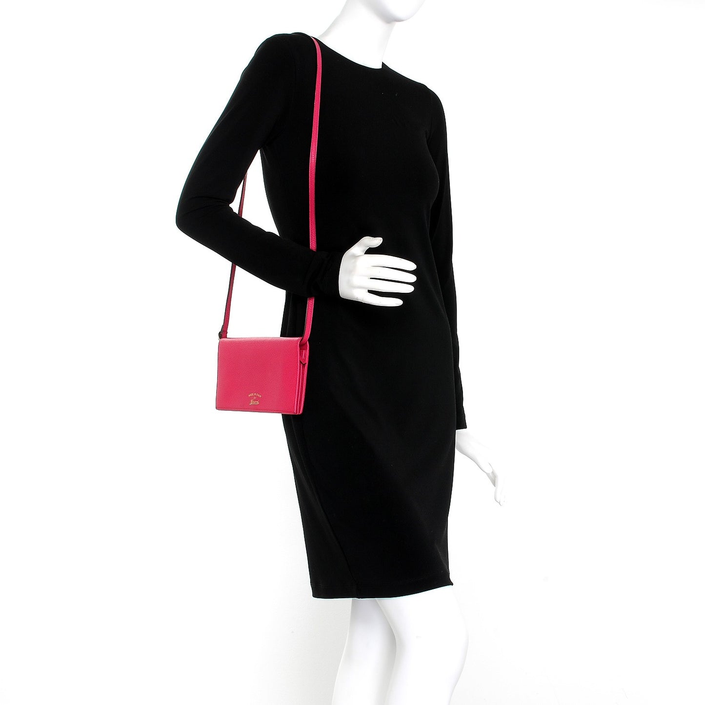 Dollar Calfskin Mini Swing Wallet Bag Blossom