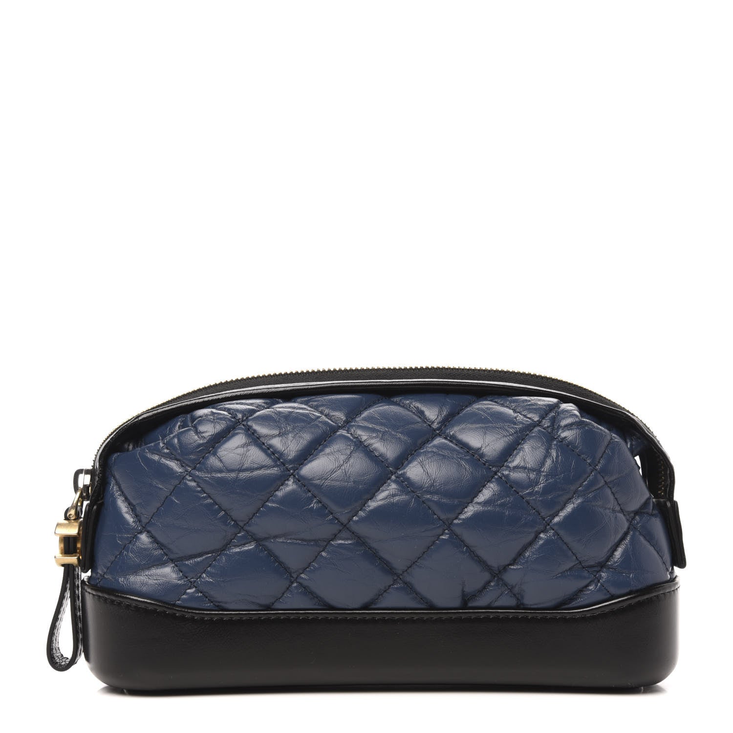Chanel Aged Calfskin Quilted Gabrielle Classic Pouch Blue Black 1 of 9