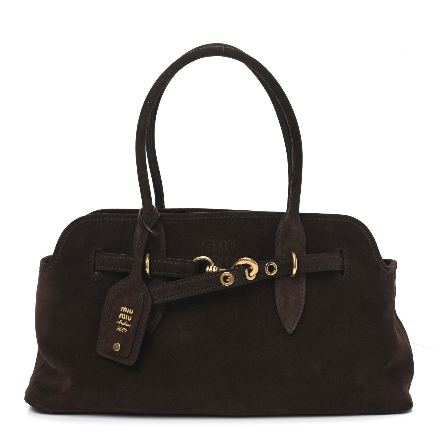 Miu Miu Camoscio Large Aventure Bag Moro 1 of 9
