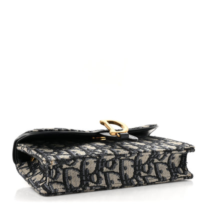 Christian Dior Oblique Saddle Belt Bag Blue 4 of 14
