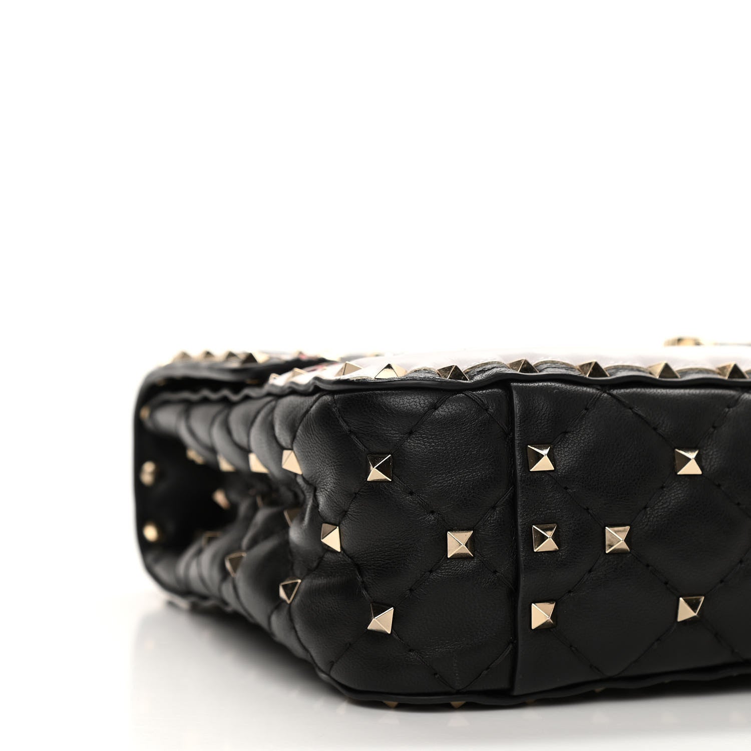 Valentino Garavani Lambskin Ayers Flames Medium Rockstud Spike Shoulder Bag Black 5 of 9