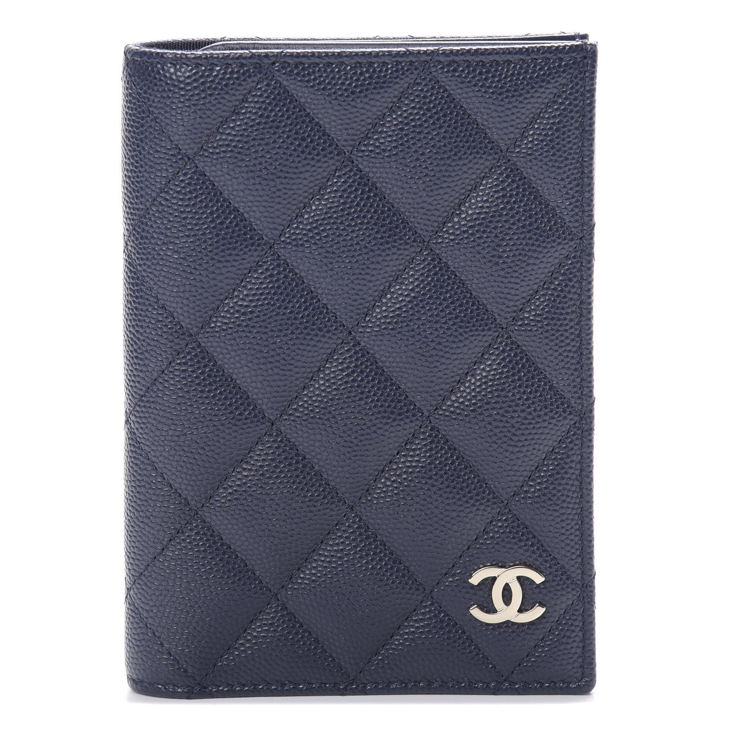 Chanel Caviar Quilted Passport Holder Navy Blue 1 of 8